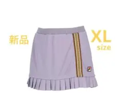 No.625 FILAサイドラインの裾プリーツオシャレスコート☆パープル☆のサムネイル