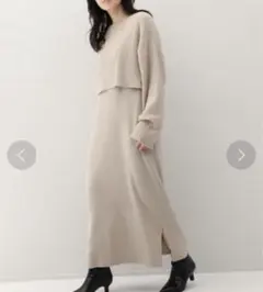 【LOWRYS FARM】ニットレイヤードキャミ2Pワンピース