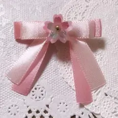 桜ビーズハンドメイド ピンク 桜ビーズ 和柄 ヘアクリップ 4.1cm