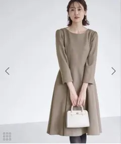 ROPÉ PICNIC ラナテックフィット＆フレアワンピース　ブラウン