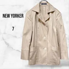 【ニューヨーカー】7分袖ジャケットコート ベージュ(7/S)綿 羽織り きれいめ