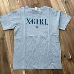 X-GIRL ロゴプリント 半袖Tシャツ グレー