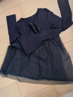 組曲　 女の子 ワンピース ネイビー 150-160cm