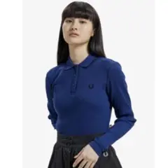 FRED PERRY ネイビー 長袖ポロシャツ UK 10