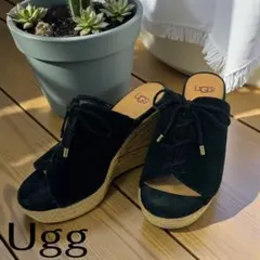 UGG アグ ブラック スエード ウェッジサンダル