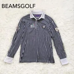 BEAMS GOLF ビームスゴルフ　ポロシャツ　ワッペン　ストライプ　長袖
