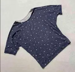 Eco Latch ドルマンスリーブTシャツド ット柄青M