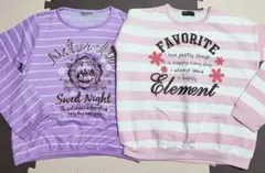 160cm　２枚セット　裏起毛トレーナー　ピンク　紫　セーター