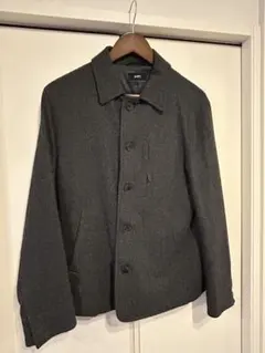 SHIPS ダークグレー ボタン付きウールジャケット