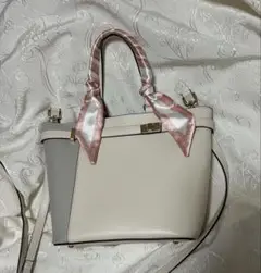美品★ハンドルスカーフ付きショルダーバッグ