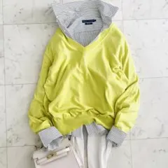 a*e様 美品 アンスクリア INSCRIRE コットンシルク Vネックニットのサムネイル