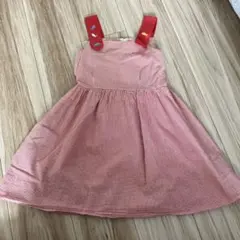 FAMILIAR 赤魚モチーフ　ギンガムチェック ワンピース 120