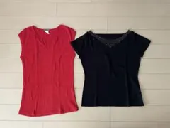 【J-CREW＆ANNA LUNA】ブラックビーズ装飾トップス2点セットMサイズのサムネイル