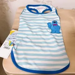 セサミストリート ボーダー タンクトップ クッキーモンスター 犬服 クール 4号のサムネイル