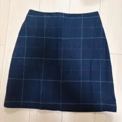 ユニクロ　チェック　台形スカート　タイトスカート　ミニスカート
