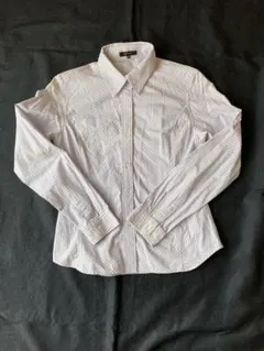 コムサイズムブラウス☆レディーストップス長袖シャツМ薄紫