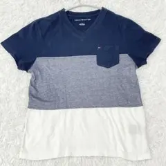 TOMMY HILFIGER トミーヒルフィガー　カラーVネック　Tシャツ