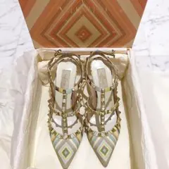VALENTINO ロックスタッズアンクルストラップパンプス ハイヒール　レア