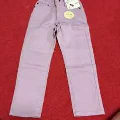 新品　120 女の子　ストレートパンツ　ズボン　紫　ストレッチ　baiyaのサムネイル