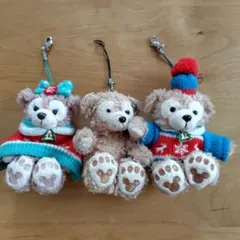 ディズニー　ダッフィー　シェリーメイ　クリスマス ストラップ 3個セット