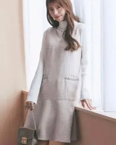 雑誌掲載★tocco closet ビジュー刺繍ツイードジャンパースカート