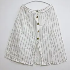 値下げ歓迎 pimkie ホワイトストライプ フレアスカート