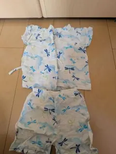 トンボ柄 甚平 90 綿100%