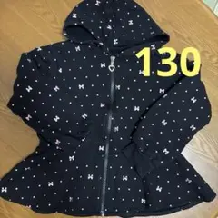 リボンとハートのフード付きパーカー　130