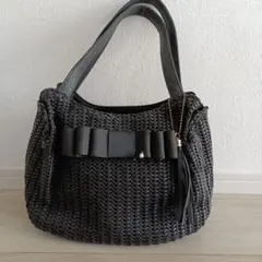*新品☆黒い編み込みハンドバッグ*