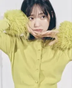 SNIDEL ライトグリーン カーディガン　ファー