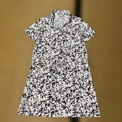 adabat アダバット ゴルフワンピース 半袖 総柄 ホワイト系 サイズ38