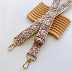 インド刺繍リボン　スマホショルダー　ショルダーストラップ　ピンク