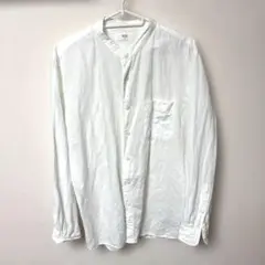 UNIQLO バンドカラーシャツ ホワイト Mサイズのサムネイル