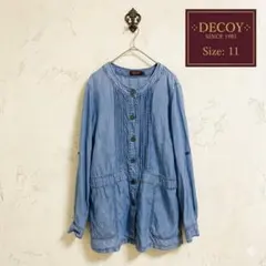 DECOY デコイ 上品なノーカラー デニムシャツ 11号