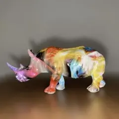 サイ 置物 カラフル アートオブジェ フィギュア