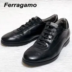 美品 Salvatore Ferragamo フェラガモ レザースニーカー 黒のサムネイル
