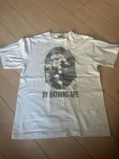 A BATHING APE カモフラ柄猿プリント Tシャツ ホワイト M - メルカリ