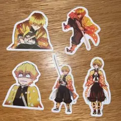 鬼滅の刃 ステッカー 我妻善逸 善逸 シール6枚セット 防水