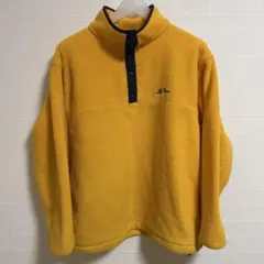 80s USA製 L.L.Bean スナップT フリース イエロードローコード
