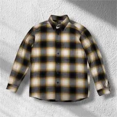 ユニクロ フランネルチェックシャツ M マスタード ネルシャツ 起毛