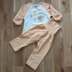 ディズニーベビーミニーマウス　腹巻付オレンジパジャマ　95サイズ 秋冬用