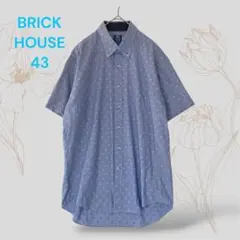BRICK HOUSEブリックハウス　半袖シャツ　青　ドット柄　43　1987のサムネイル