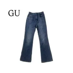 GU ジーユー　フレアジーンズ　デニム　ダークブルー　Sサイズ