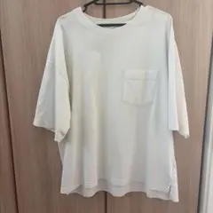 GU メンズ ポケット付き Tシャツ ホワイト XL