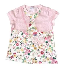 美品 ミキハウス　半袖Ｔシャツ だまし絵 トロピカル スワロフスキー うさこのサムネイル