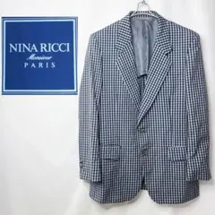【汚れ有】NINA RICCI ギンガムチェック テーラード A5のサムネイル