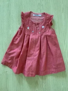 familiar ジャンバースカート ワンピース 赤色 ファミちゃんリアちゃん