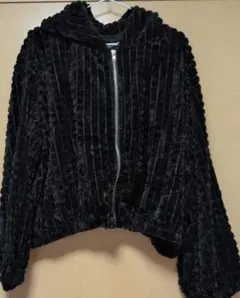 ４Lブラック フリース パーカー新品（25102）