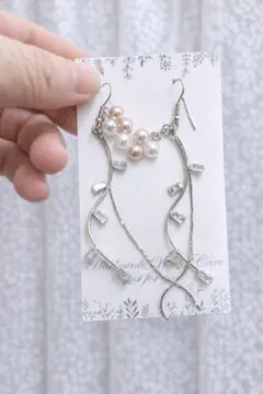 エレガントパールクリスタルピアス