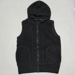 Gymphlex フーディー ボアベスト ダブルジップ 刺繍ロゴ ジムフレックス